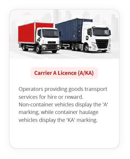 Carrier A Licence (A/KA)