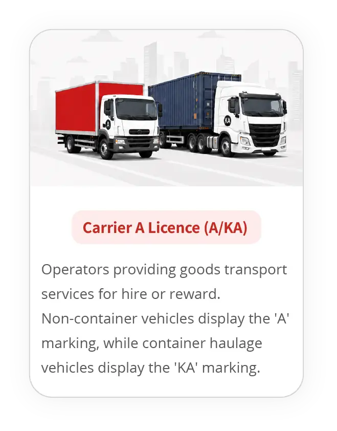 Carrier A Licence (A/KA)