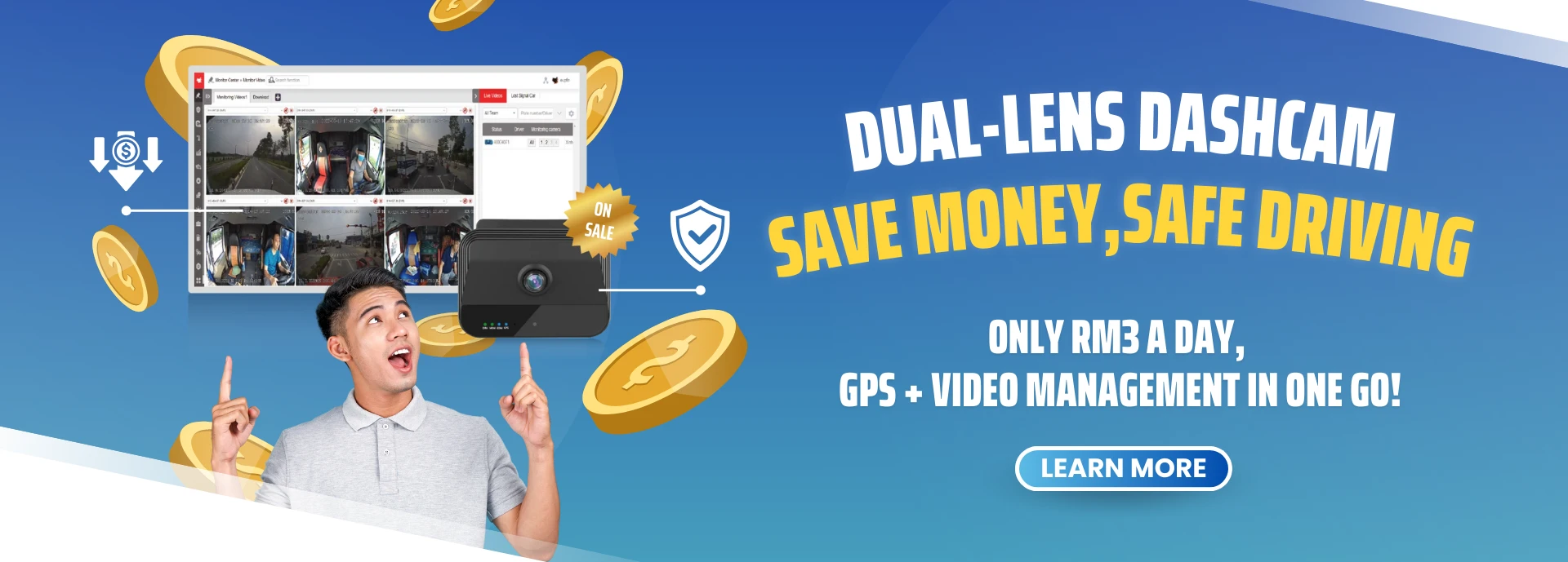 Only $3 a Day, GPS + Video Management in One Go!